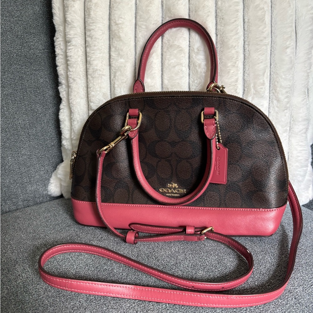 Coach Mini Sierra Dome Satchel Brown & Pink, F27583